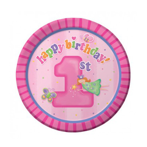 Fun At One Baby Girl 7inch Plate